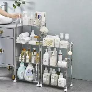 [JED] 이동식 3단 진열수납함 트롤리선반카트 세탁실투명선반 투명