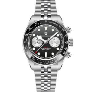 [미국배송] LACZ 덴튼 파가니 디자인 팬더 다이얼 남성 크로노그래프 시계 일본 VK64 무브먼트 스티안리스 스틸 100M 방수 패션 캐주얼