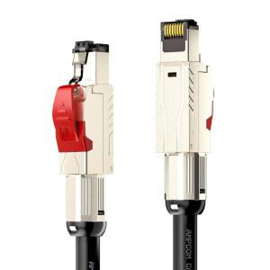 [미국배송] AMPCOM 6피트/2M CAT8 이더넷 케이블(블랙) S /FTP 22AWG 스크린 솔리드 케이블 2000MHZ(2GHZ) 게임 플레이스테이션 TV XBOX 스위치 라우터용 골드 도금 RJ45 커넥터 포함 최대 40GBPS