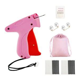 [미국배송] 옷용 스티치 건 - 휴대용 재봉건 퀵 의류 고정기 태깅 건에는 바늘 6개 검은색 패스너 1000개 흰색 1000개(핑크/레드)가 포함됩니다