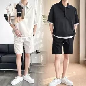 남성상하의세트 여름 편한 남성 쿨 아이스 카라티 반바지 상하의 세트