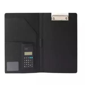 [문구/오피스] 학생용품 가죽파일 계산기 8자리 레포트파일 클립보드 테이블꽂이 블랙 클립결재판