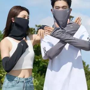 남성 여성 여름 아웃도어 스포츠 쿨링 통풍 마스크 팔토시 세트