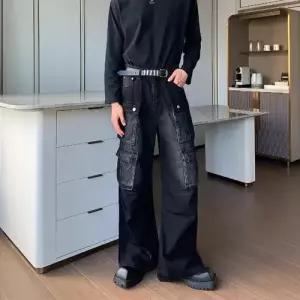 팬츠 청 남자 춘추 와이드 멀티포켓 배기핏 유행3