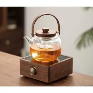 다도 하이라이트 세라믹 인덕션 워머 중탕 우드 보온