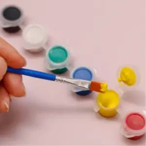 통에든 작은 6색 아크릴 물감 붓세트5P 신학기 채색하기 붓있는