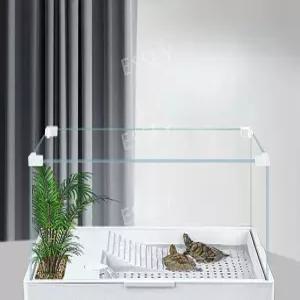 사육장 사각 어항 세트 거북이 수조 키우기 반수생 물멍 거북이집