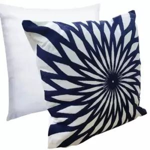 캔디베게 네이비 썬 단면 자수 등받이 쿠션 의자 베개