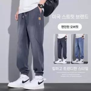 남사친 바지 여름 캐주얼 쿨링 배기 배기핏 편한 얇은 청바지 조거 9부 스포M2