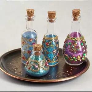 호환  1X 팔각형 코르크 유리병 유리병 펜던트 코르크 마개 병 소원 병 목걸이 펜던트 수제 웨딩 장식 소품