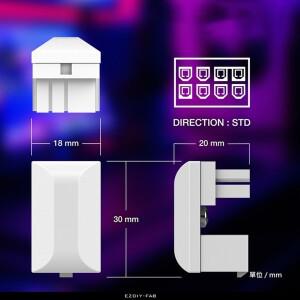 ATX 8 핀 암-8 수 각도 터닝 커넥터 교체 케이블  포트 비디오 카드용 데스크탑 부품