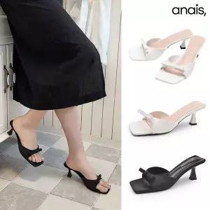 [아나이스] 리본 스퀘어토 뮬 슬리퍼 7cm_26S231