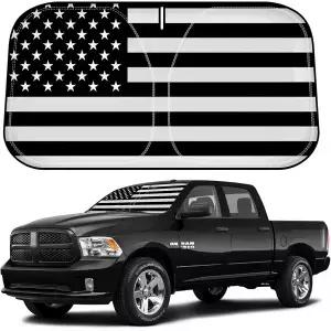 2009-2018 닷지 램 1500 윈드실드 선쉐이드 전면 창문 아메리칸 플래그 선바이저 프로텍터 핏 레귤러캡