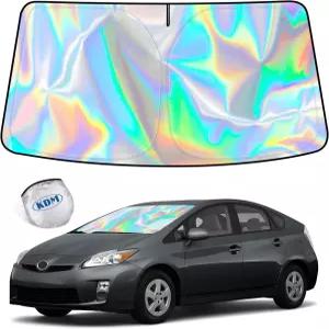 2010-2015 토요타 프리우스 해치백용 KDM 실버 스타일 윈드실드 선쉐이드 핏 V 제외 접이식 전면 반사