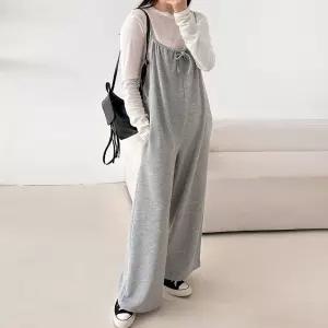 여성 무지 끈나시 점프수트 점프슈트 멜빵바지 -FJS0033- 봄 여름