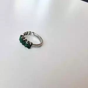 실버925 국내제작 에메랄드 팬던트 반지 데일리 실버링 (SILVER)