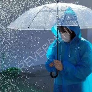 우비 가벼운 비옷 단추형 레인코트 EVA재질 파란색