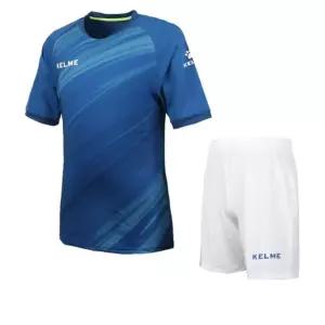 KELME 쾌적한 축구 유니폼 세트 로얄 블루 화이트 기능성트레이닝 땀복운동복 땀복츄리닝 심플스타일 땀복