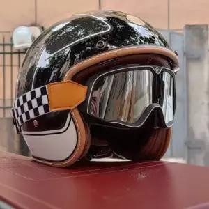 레트로 헬멧 오픈페이스 반모 오토바이 카본