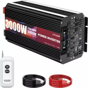 차량용 LVYUAN 3000와트 파워 인버터 12V 110V 120V 태양광 시스템 헤비 듀티 RV 트럭 오프 그리드 4개의