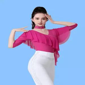 방송 라인 댄스복 라틴댄스상의 사교 여성댄스옷 모던