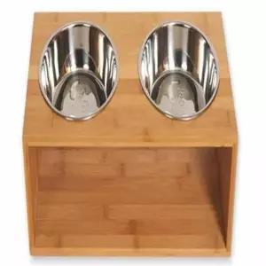 [반려] 애견 대나무 식탁 강아지사료그릇 소형견밥그릇 반려동물식기