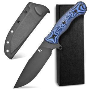 시티비엔 ST18 고정 칼날 나이프, N690 블랙 스톤워시 스틸 칼날, 더블 컬러 G10 핸들 풀 탱 EDC 칼 야외 활동 캠핑(블루)