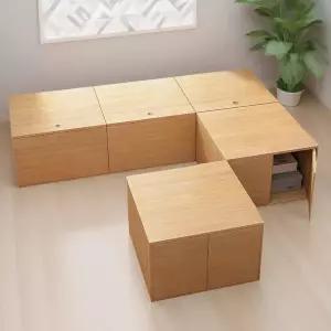 낮은이불장 다다미 평상 시트 우드 사각 윈도우