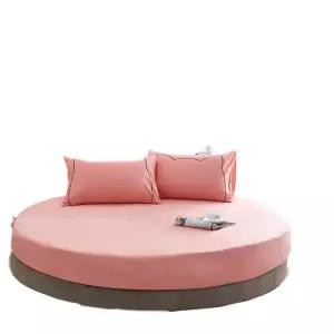 여름 원형 매트리스커버 라운드 캐멀옐로우 매트리스 깔개