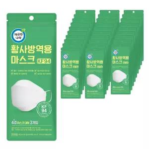 깨끗한나라 황사방역용 마스크 KF94 3개입 40팩 흰색 대형 국내산 의약외품