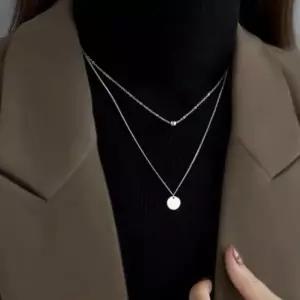 [하프클럽/]여성 미니볼 동전 코디 실버 초커 목걸이