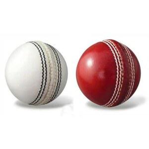 내구성이 뛰어난 핸드메이드 4피스 가죽 크리켓 볼 콤보, 레드와 화이트, 프리미엄 태닝 가죽, 선명한 솔기, 2팩