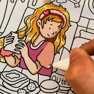 성인 컬러링북 심플패턴 A4 그린 다양한 디자인 굵은선 취미 힐링