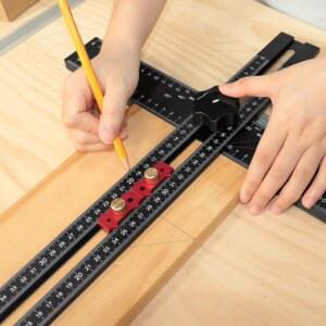 조정 가능한 드릴링 건식벽 포지셔닝 스퀘어 하드웨어 알루미늄 지그 합금 캐비닛 눈금자