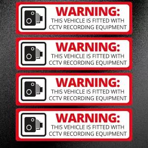 4개1세트 CCTV 대시캠 녹화 카메라 자동차 스티커 방수 자동차 창문 트렁크 경고 데칼 내구성 장식
