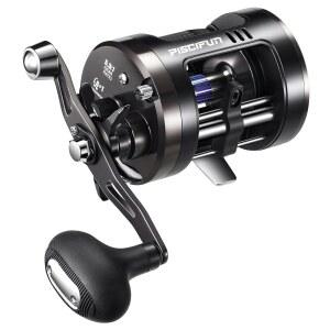 Piscifun Chaos Pro 베이트 캐스팅 낚시 릴, CNC 가공 알루미늄 바디 라운드 메기 릴, 최대 항력 11 3kg 25파운드 , 레벨 윈드 및 마그네틱 브레이크 시스템이 있는 방수 트롤링 릴, 호수 및 바닷물용