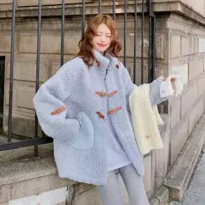 퍼 코트 모피 라이크 램스울 여자코트 일체형 원템1