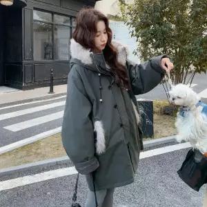 캐주얼 모피 코트 여자코트 파카 램스울 안감 패딩 원템1