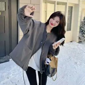 그레이 세무 코트 모피 양면 여자코트 원템1