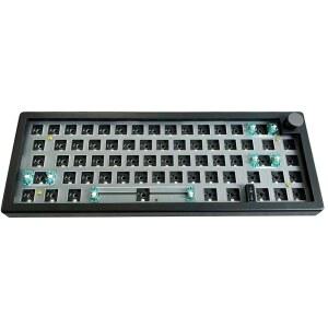 boyi gmk67pro 키보드 베어본 키트, qmk 키보드, via diy 프로그래머블 2.4g bt5.0 미니 키트(블랙) type-c rgb 트라이 커스텀 모드 무선 개스킷 65% 장착 기계식 노브