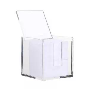 화장솜 보관함 투명 미니멀 디자인 뚜껑 포함 화장대 데스크탑 화장품용 전용 설비기