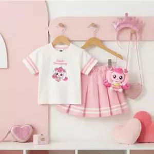 캐치티니핑 여아용 하츄핑 반팔 테니스 플리츠 스커트 세트