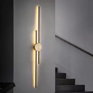 집들이 3줄 벽 황동 라인 미니 인형의 검은 골드