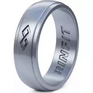 여성용 린핏 실리콘 링 폭 5.5mm 두께 - 인피니티 고무 웨딩 밴드 그녀를 위한 약혼 디자인