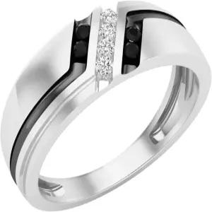 블래즐링록 컬렉션 0.20 Ctw 라운드 블랙 앤 화이트 내추럴 다이아몬드 남성 웨딩 밴드 솔리드 골드