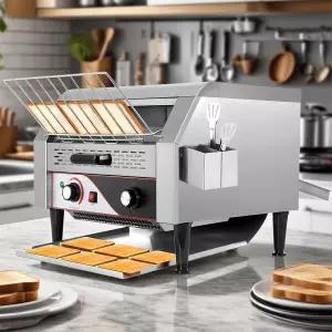 450 조각/시간 상업용 토스터 컨베이어 헤비 듀티 스테인리스 스틸 레스토랑용 번 베이글 브레드 110V