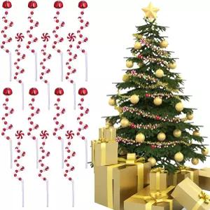 홈스포 크리스마스 캔디 스트립 장식 - 연말 축제를 위한 20가지 다양한 색상의 캔 실내 야외용