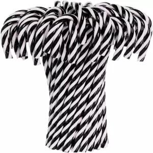 크리스마스 홈 트리 장식용 Kzyapi 32pcs 캔디 지팡이 플라스틱 걸이 트위스트 블랙 앤 화이트 목발 12cm