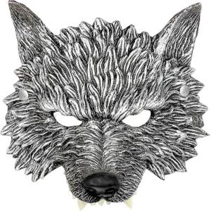 D-Fokes 4PCS 늑대인간 의상 세트 사실적인 가면 장갑과 꼬리 빅 배드 울프