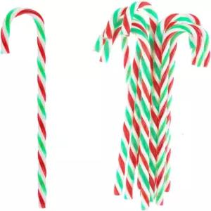 크리스마스 가정 실내 야외 파티 장식용 5.9인치 플라스틱 트리 걸이 꼬인 녹색 목발 캔디 캔 빨간색